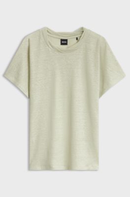 Relaxed-fit linen T-shirt, Light Beige