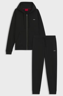 Relaxed-fit tracksuit set in French-terry cotton, Black