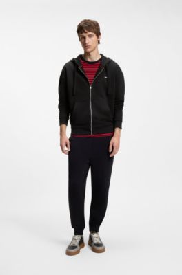 Tuta relaxed fit in cotone french terry, Nero