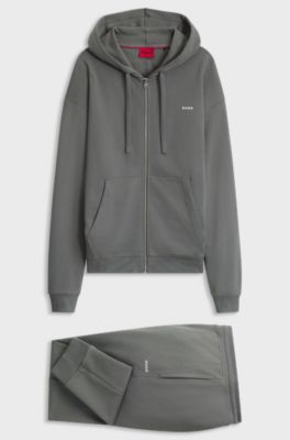 Relaxed-fit tracksuit set in French-terry cotton, Grey