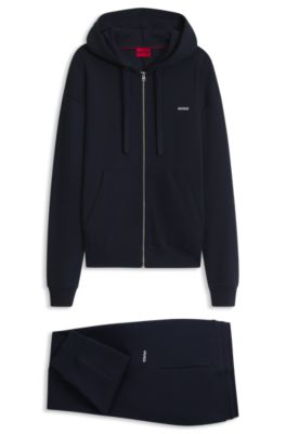 Relaxed-fit tracksuit set in French-terry cotton, Dark Blue