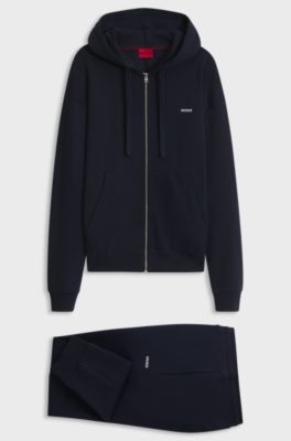 Relaxed-fit tracksuit set in French-terry cotton, Dark Blue