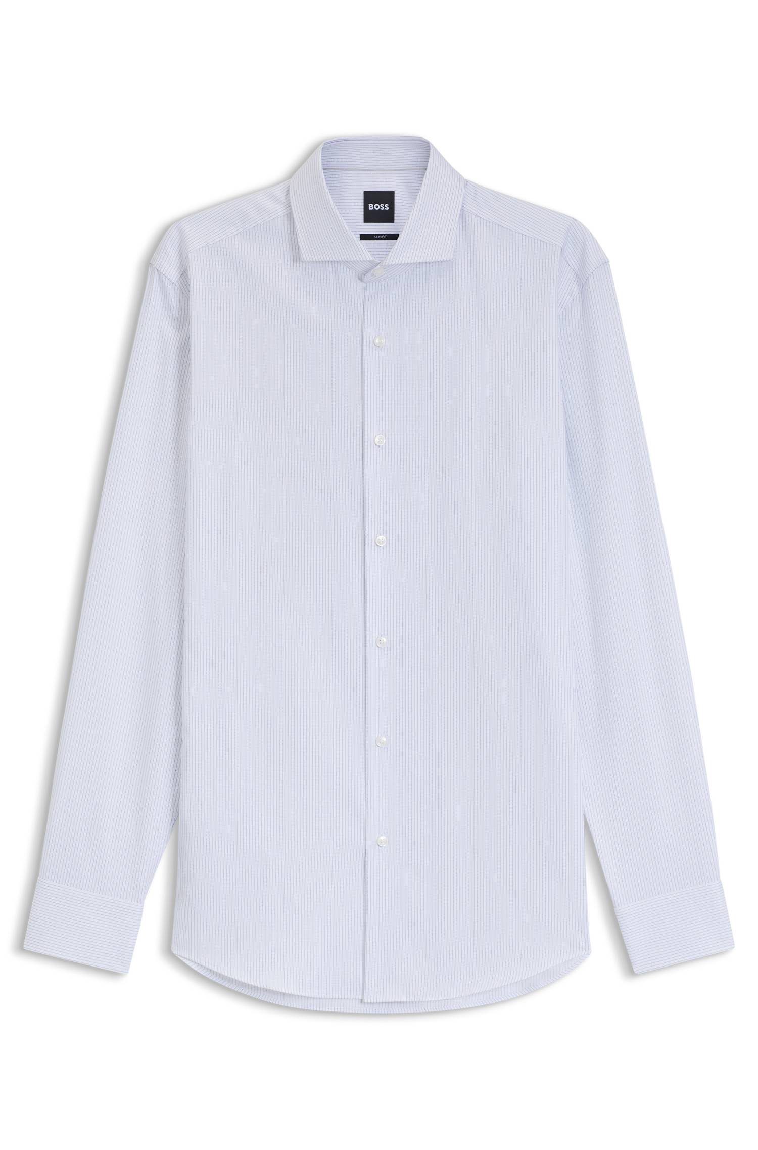 Boss Slim-fit shirt in structured cotton twill skjortor & blusar herr – bild 4