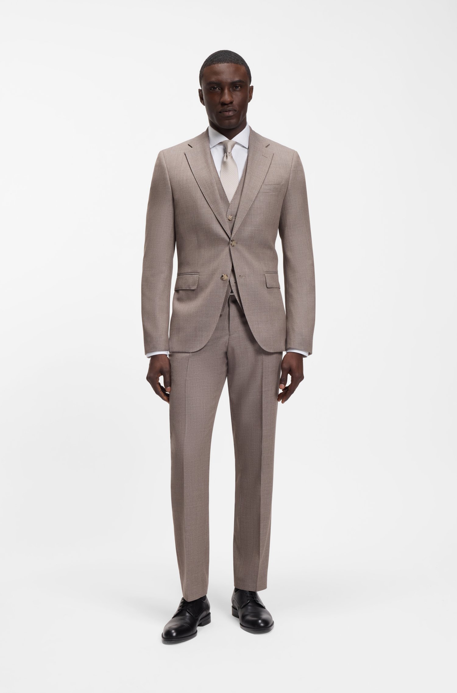 Boss Slim-fit shirt in structured cotton twill skjortor & blusar herr – bild 3