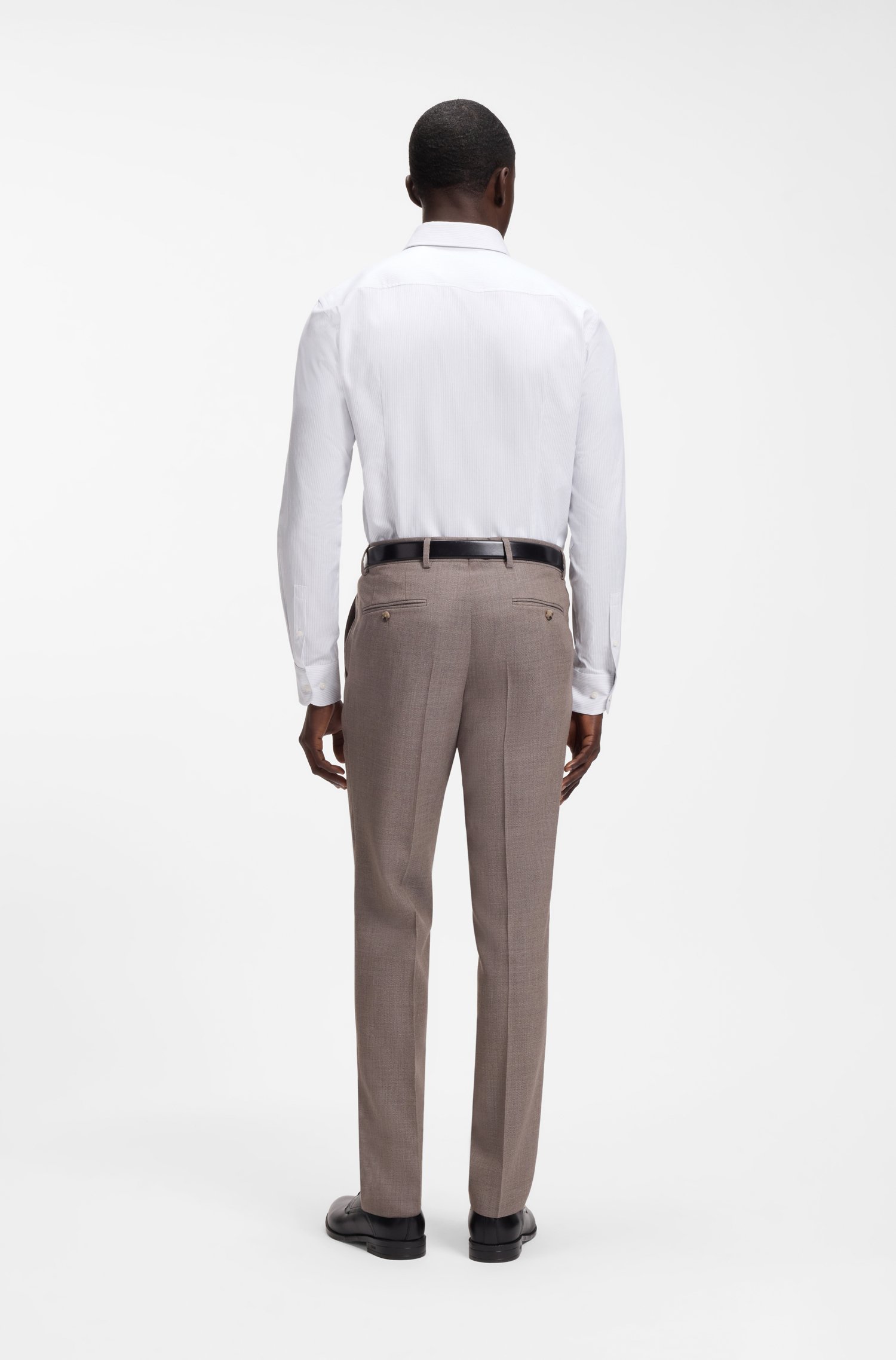 Boss Slim-fit shirt in structured cotton twill skjortor & blusar herr – bild 2