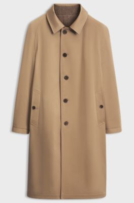 BOSS BY BECKHAM coat in Italian cotton twill, Beige