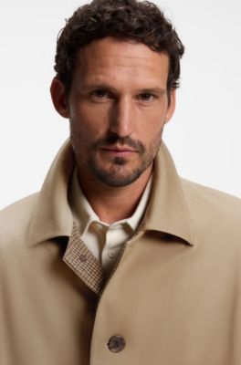 BOSS BY BECKHAM coat in Italian cotton twill, Beige