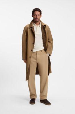 BOSS BY BECKHAM coat in Italian cotton twill, Beige