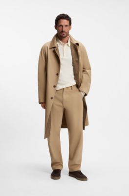 BOSS BY BECKHAM coat in Italian cotton twill, Beige