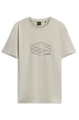 Boss Stretch-cotton T-shirt with graphic print herr – bild 4