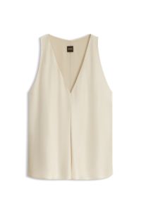 Sleeveless satin top, Light Beige