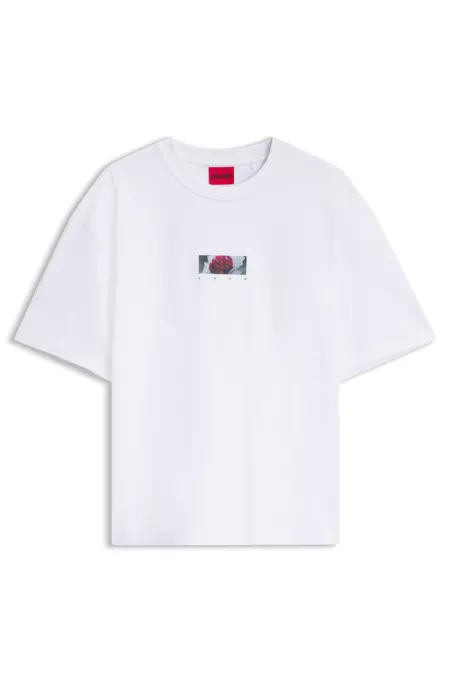 Oversized-fit T-shirt in cotton with rear artwork