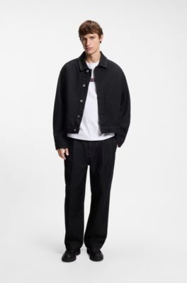 Oversize fit T-shirt i bomull med motiv p&aring; ryggen, Vit