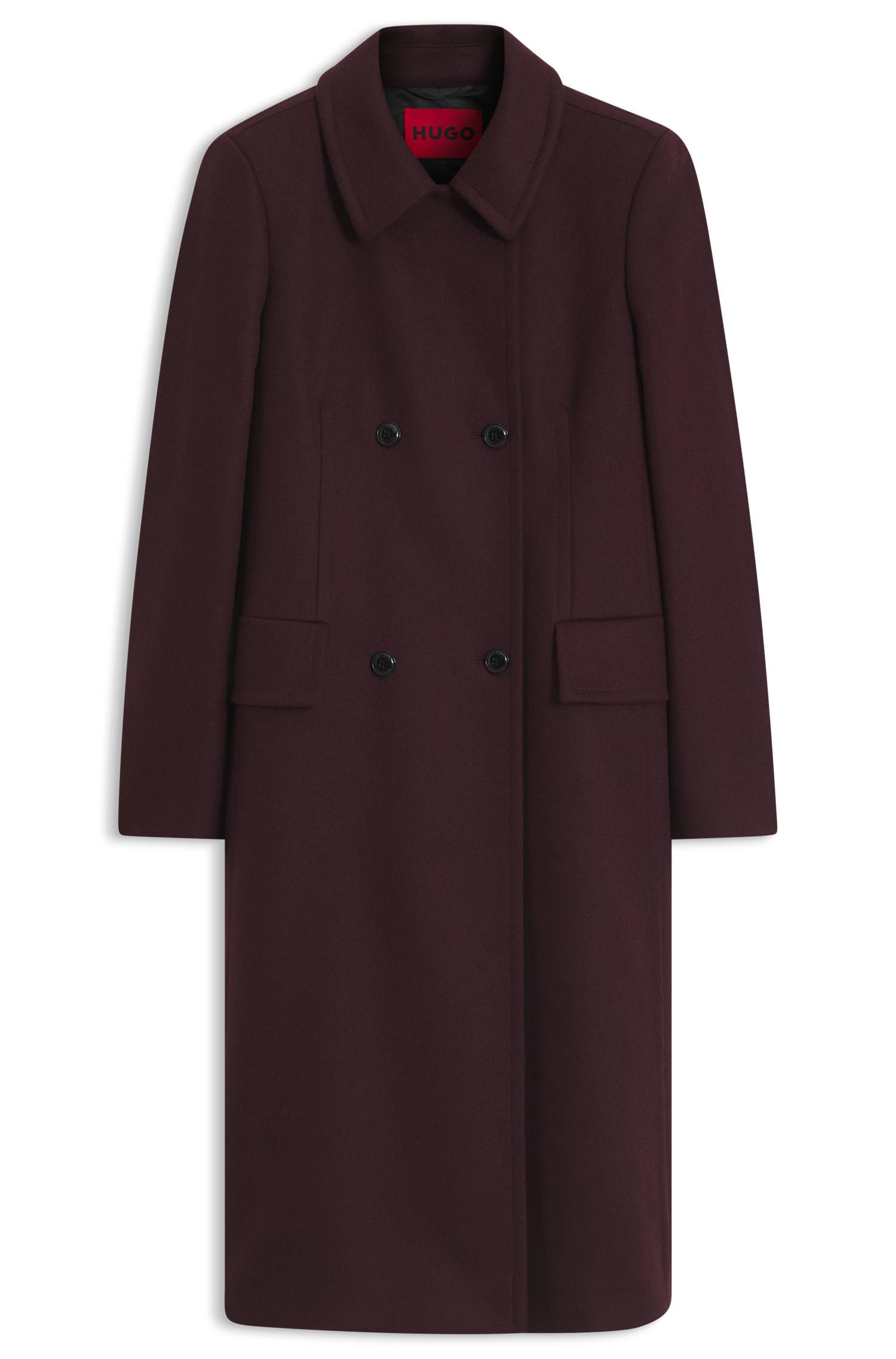 Hugo Double-breasted regular-fit coat in a wool blend kappor & rockar dam – bild 4