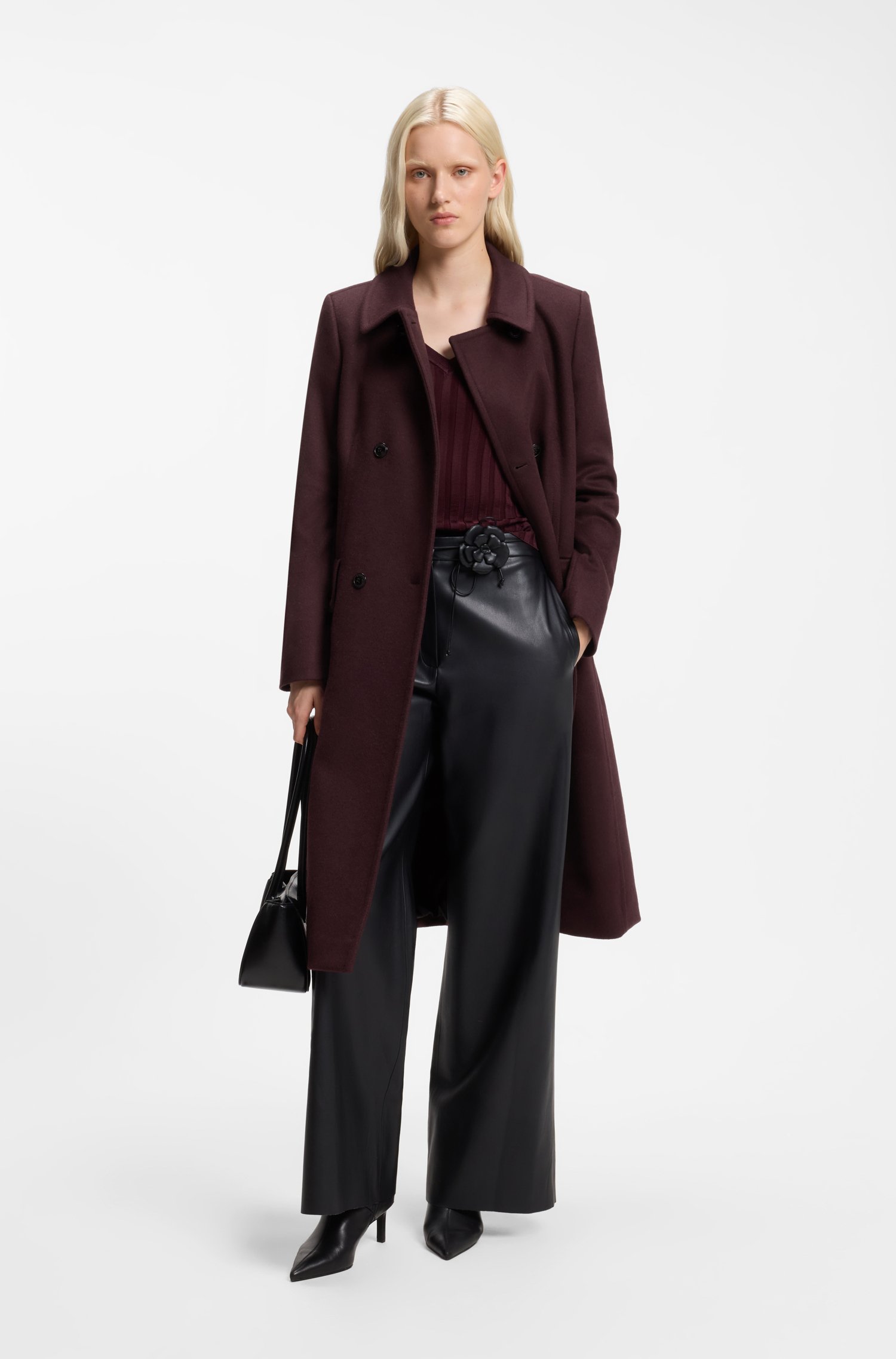 Hugo Double-breasted regular-fit coat in a wool blend kappor & rockar dam – bild 2