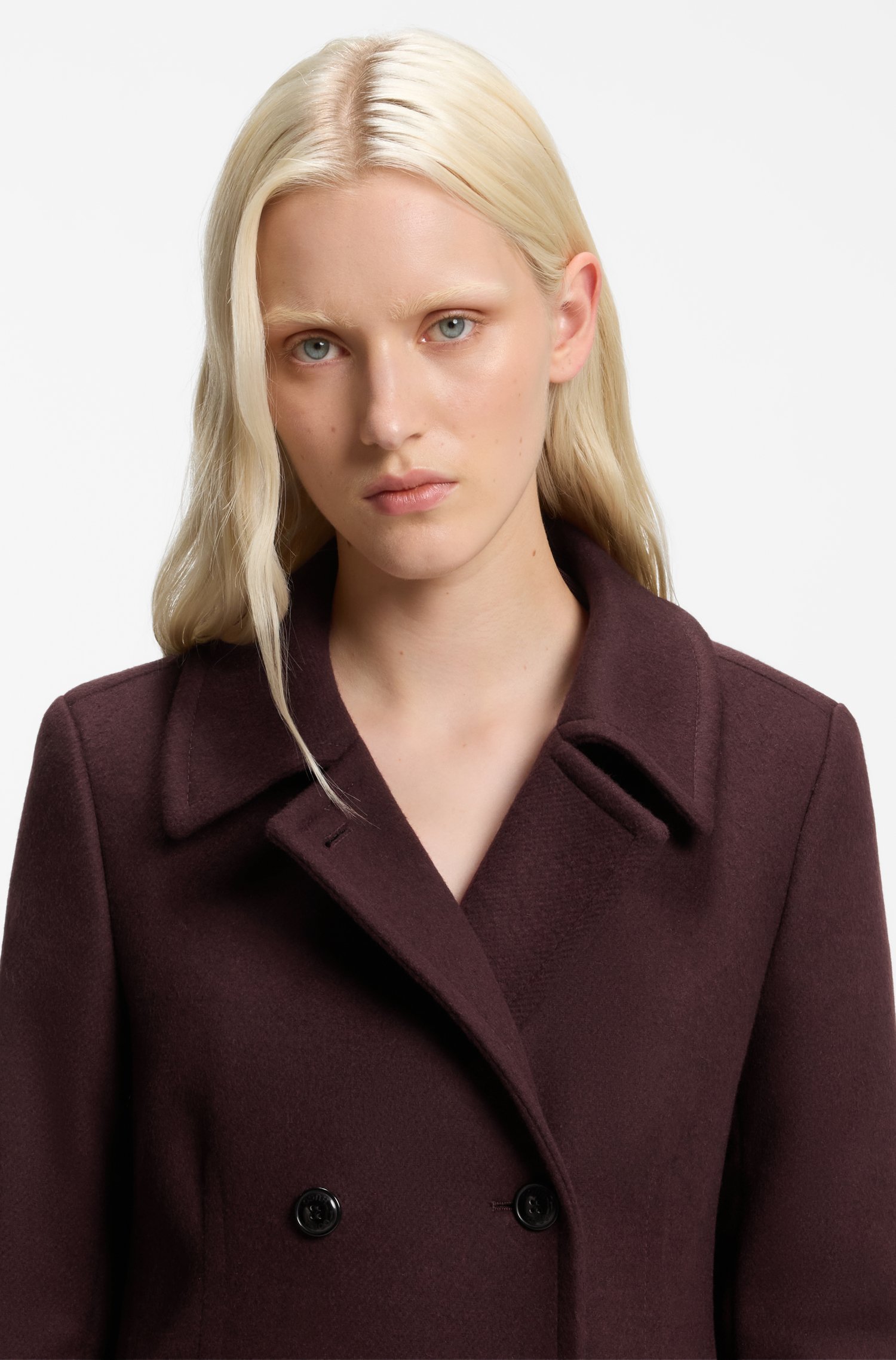 Hugo Double-breasted regular-fit coat in a wool blend kappor & rockar dam – bild 3
