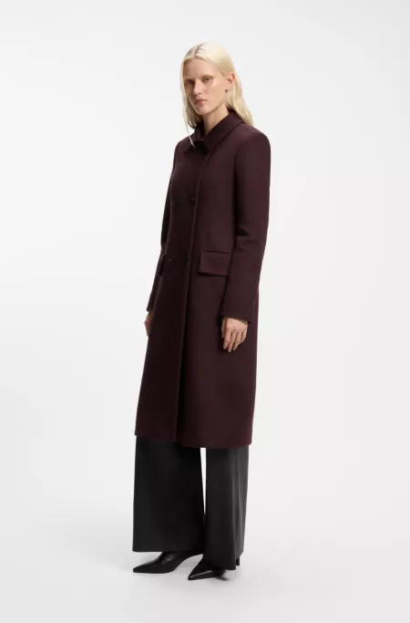 Zweireihiger Regular-Fit Mantel aus Woll-Mix