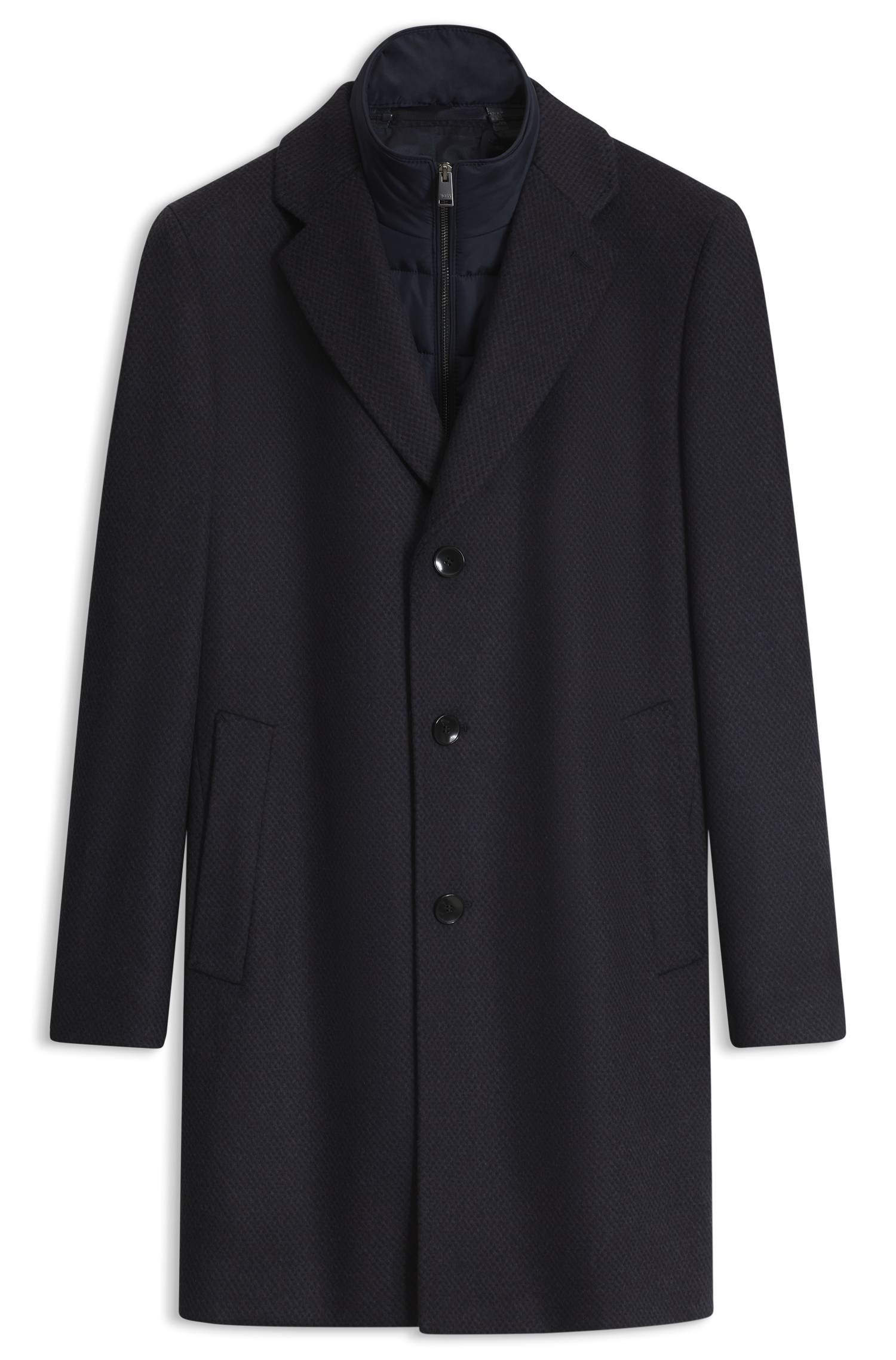 Boss ONE slim-fit coat in wool and cashmere kappor & rockar herr – bild 4