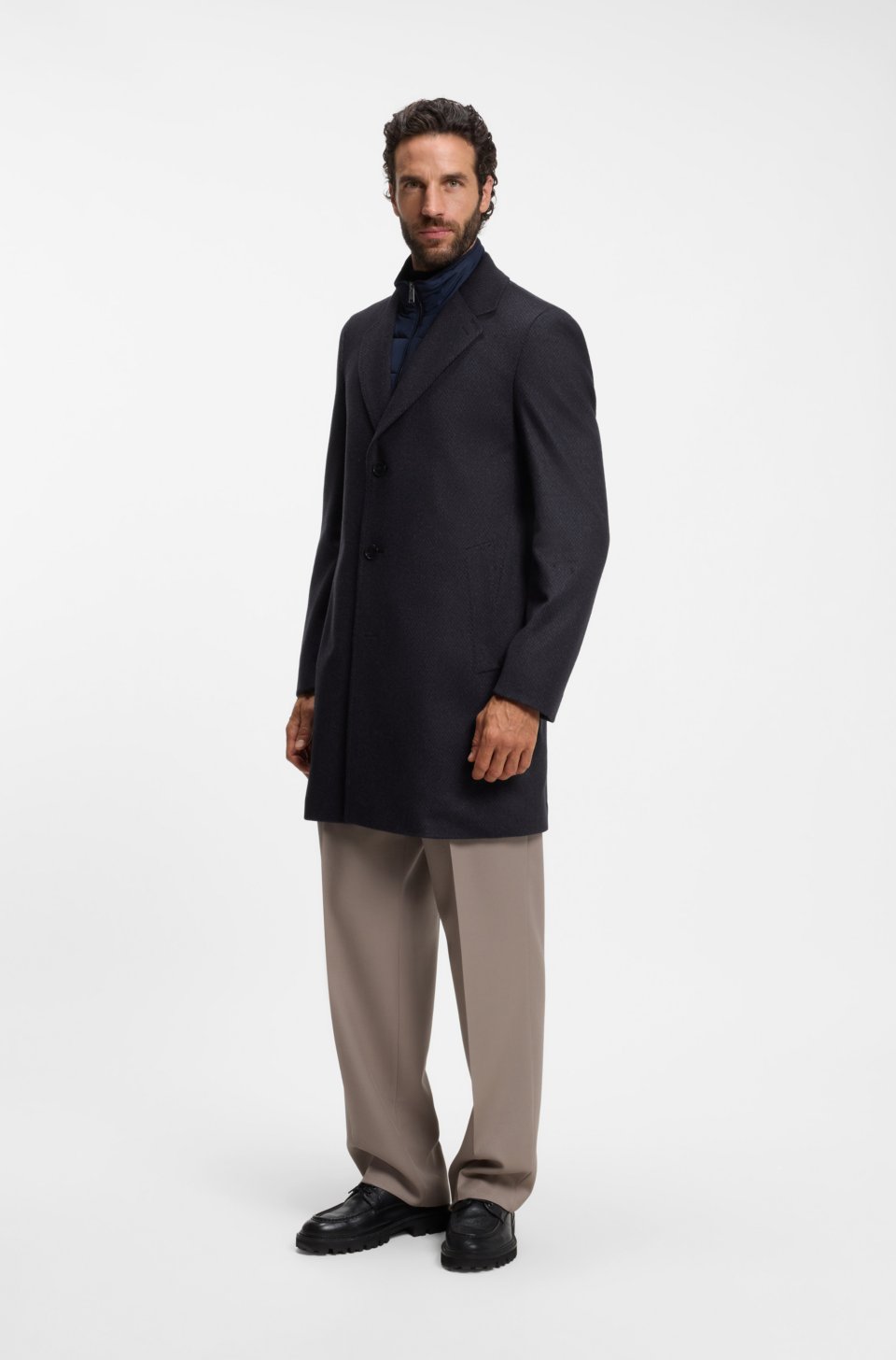 ONE slim-fit coat in wool and cashmere
