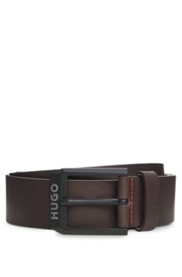 Italian-leather belt, Dark Brown