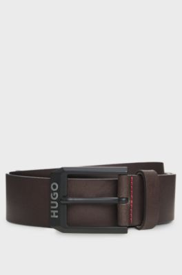 Italian-leather belt, Dark Brown