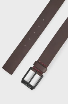 Italian-leather belt, Dark Brown