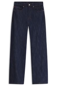 Wide-leg jeans in pure-cotton denim, Dark Blue