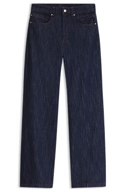 Jeans a gamba larga in denim di puro cotone