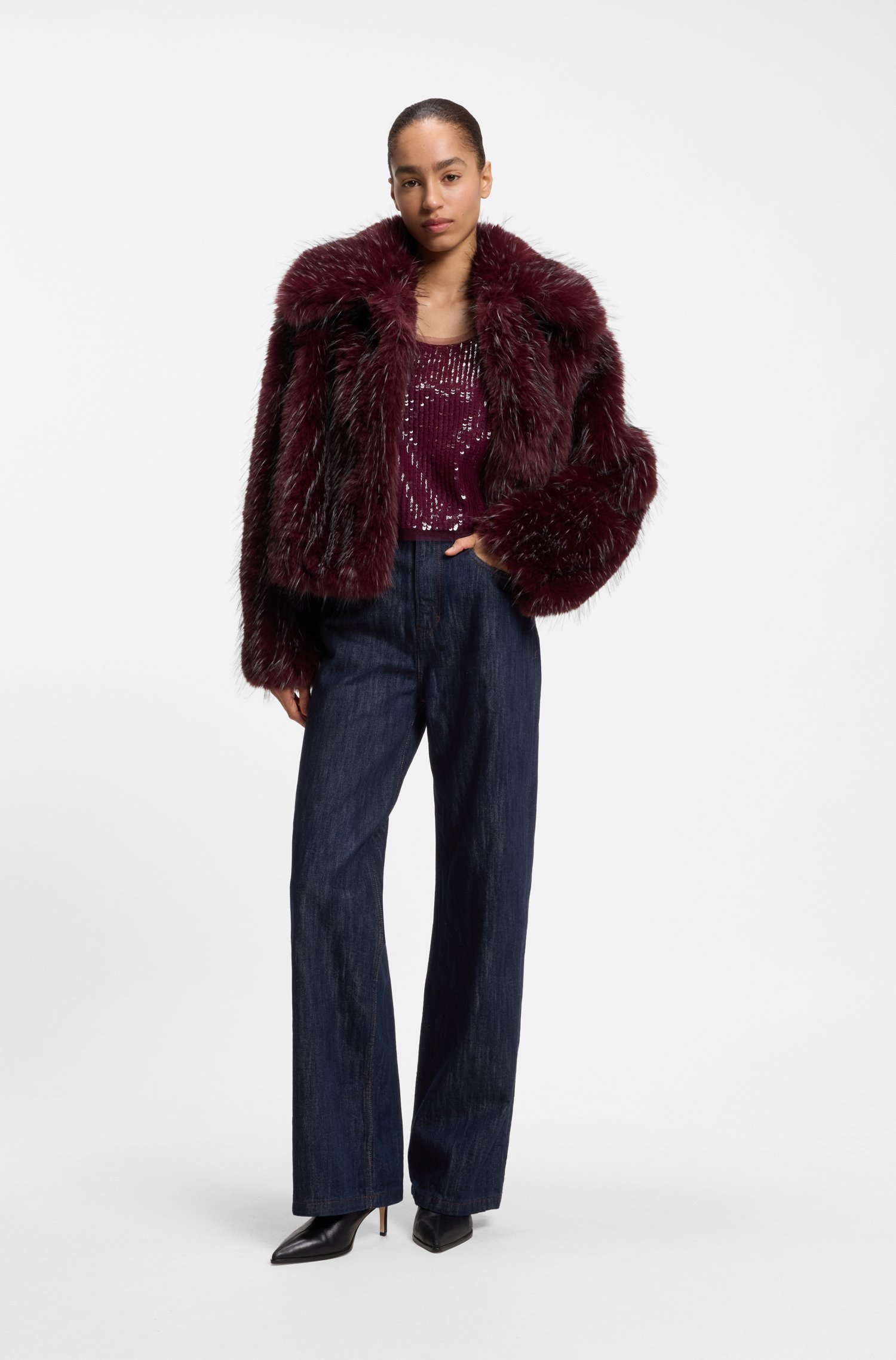 Boss Wide-leg jeans in pure-cotton denim dam – bild 2