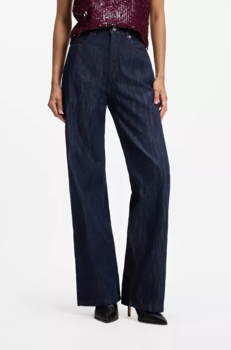 Wide-leg jeans in pure-cotton denim