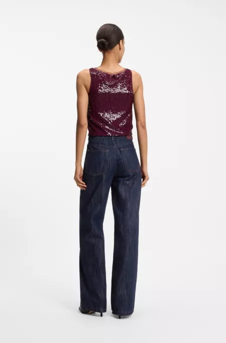 Wide-leg jeans in pure-cotton denim