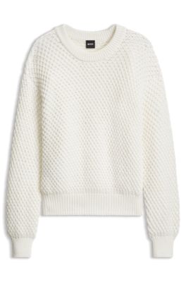 Structured-knit sweater, Natural