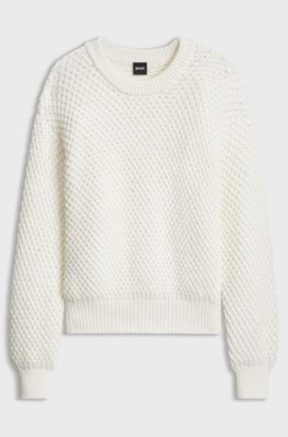 Structured-knit sweater, Natural