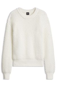 Structured-knit sweater, Natural