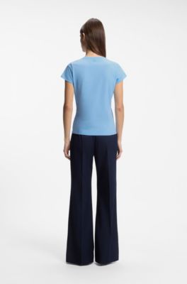 Cotton T-shirt with logo, Light Blue