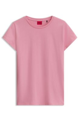 Cotton T-shirt with stacked logo detail, Pink
