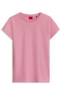 Cotton T-shirt with stacked logo detail, Pink