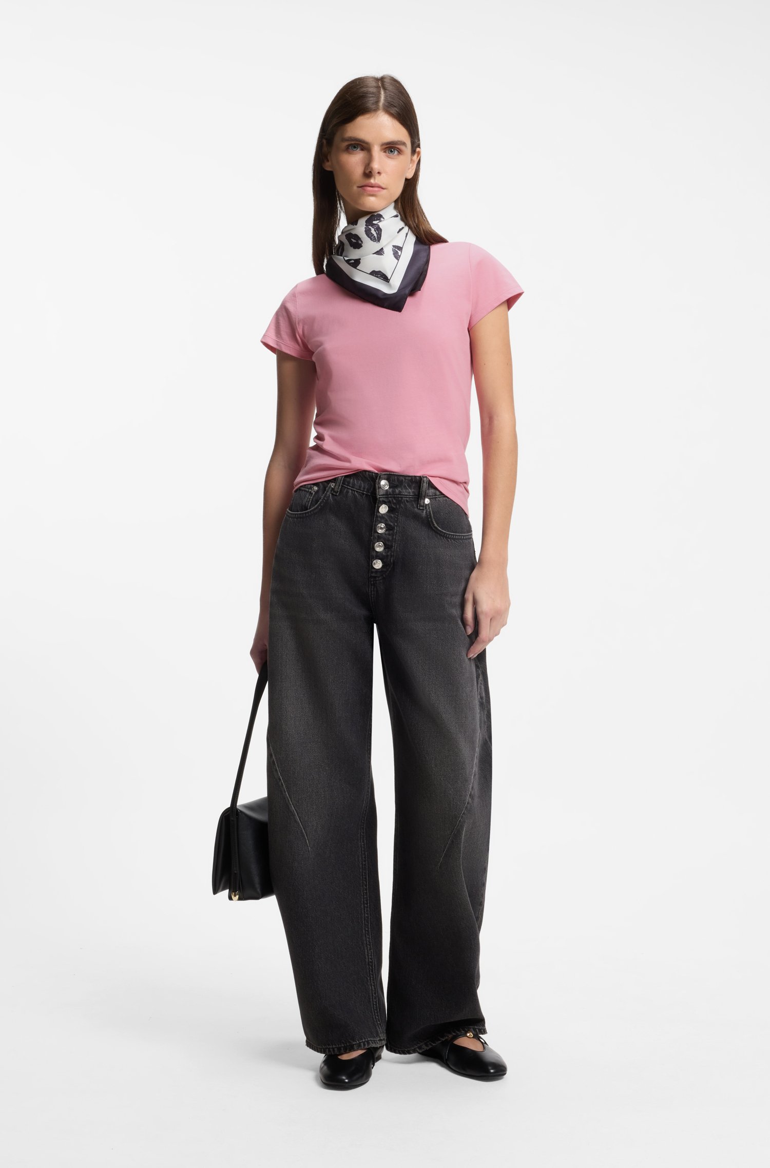 Hugo Cotton T-shirt with logo dam – bild 2