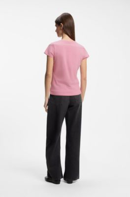 Cotton T-shirt with logo, Pink