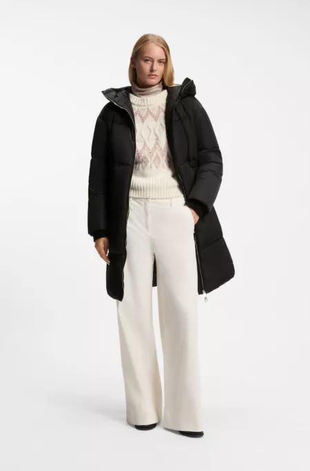 Hooded jacket in water-repellent fabric with padding