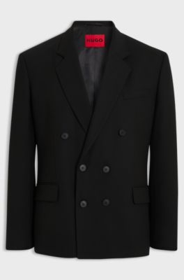Modern-fit blazer in performance-stretch twill, Black