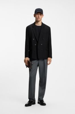 Modern-fit blazer in performance-stretch twill, Black