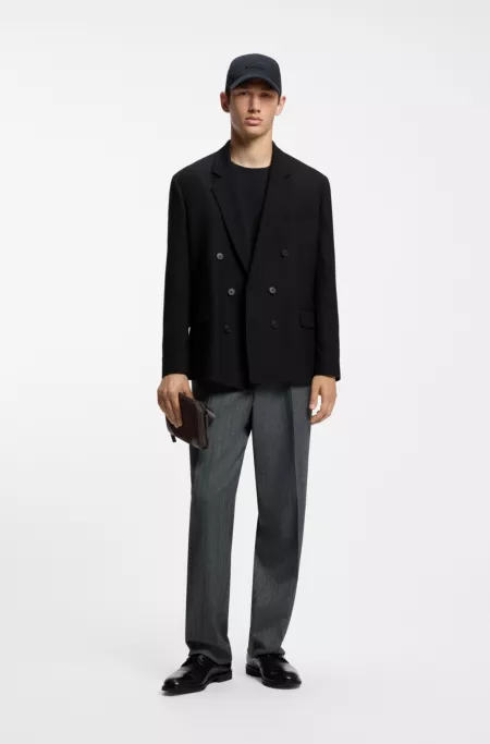 Modern-fit blazer in performance-stretch twill