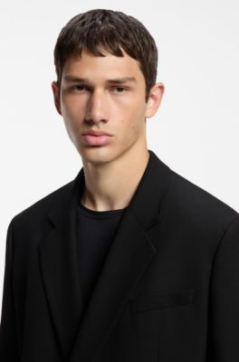 Modern-fit blazer in performance-stretch twill, Black