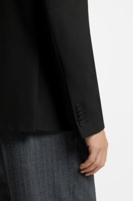 Modern-fit blazer in performance-stretch twill, Black
