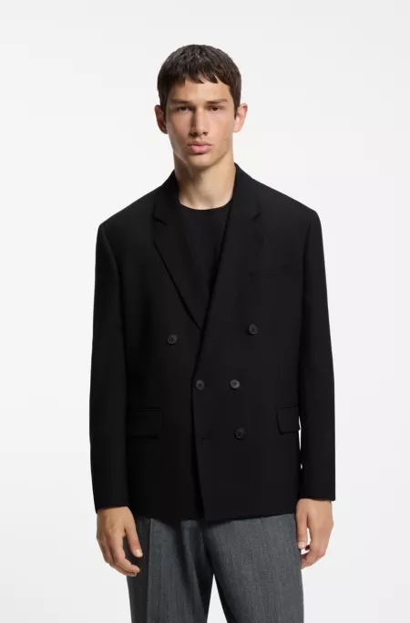 Modern-fit blazer in performance-stretch twill