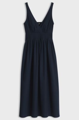Cotton-blend dress, Dark Blue