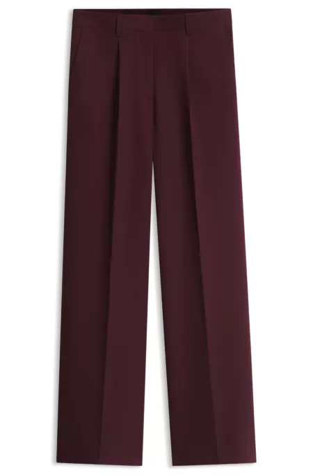 Pantalon Wide en crêpe stretch avec pli sur le devant