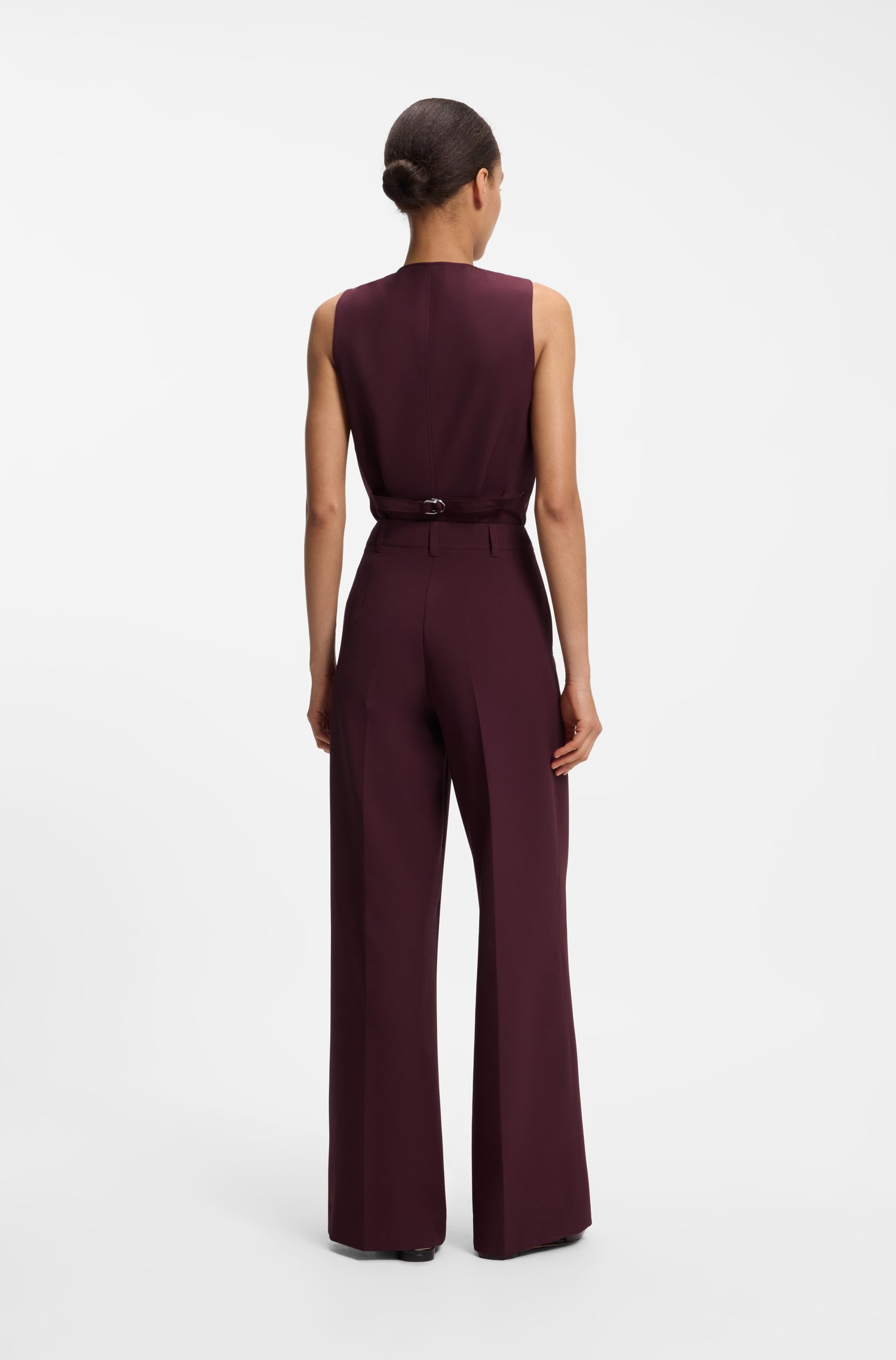 Boss Wide-leg trousers in stretch crepe with front crease byxor dam – bild 2