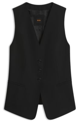 Stretch-crepe waistcoat, Black